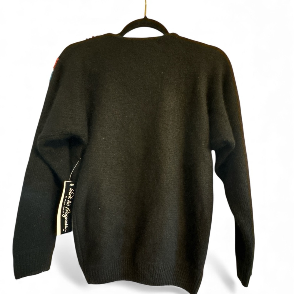 Vintage Sequin 80's Black Silk,Angora,Lambswool Sweater-made In Hong Kong - Picture 8 of 8